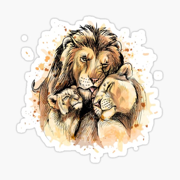 Pegatina «Familia de Leones» de glincoln88 | Redbubble