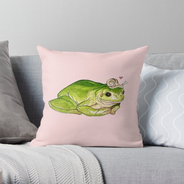 Frog n' Snail Throw Pillow