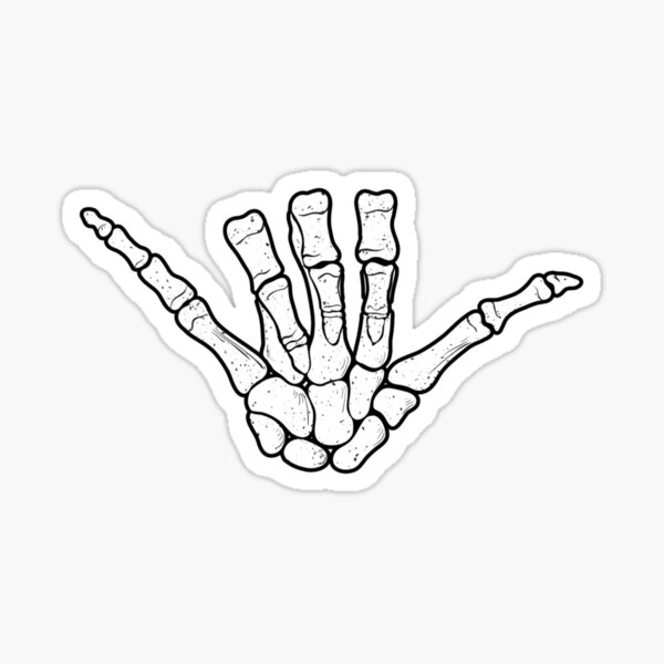 Skeleton hand making hang loose sign Royalty Free Vector