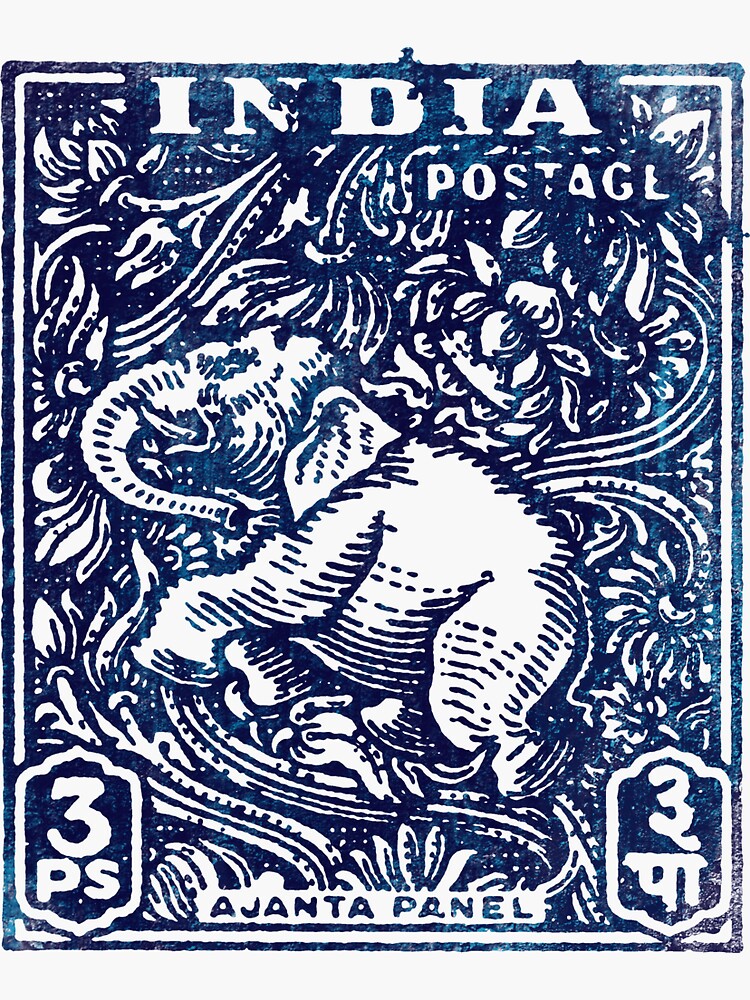 Thumbnail 3 of 3, Sticker, The Indigo Journey – Elephant of the Eternal Stamp designed and sold by bubbliciousart.