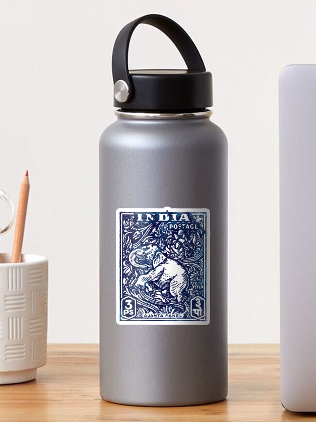 Thumbnail 1 of 3, Sticker, The Indigo Journey – Elephant of the Eternal Stamp designed and sold by bubbliciousart.