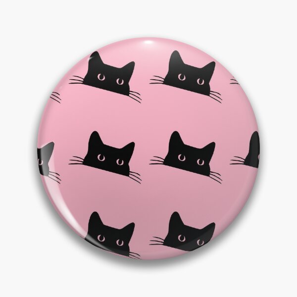 Item preview, Black cat pink background designed and sold by Tranquilarrow.