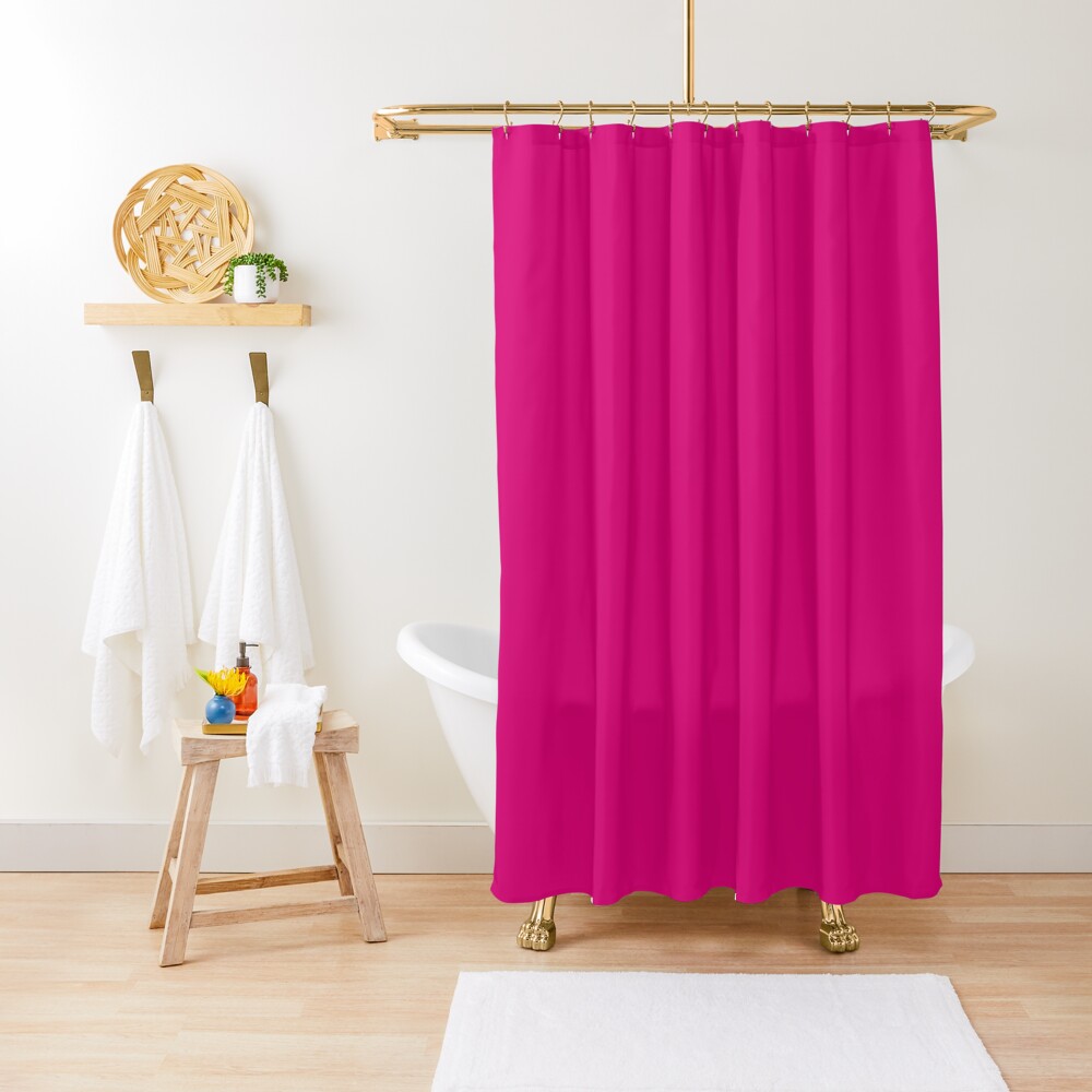 Fuchsia dress, Fuchsia socks, Fuchsia notebook Shower Curtain