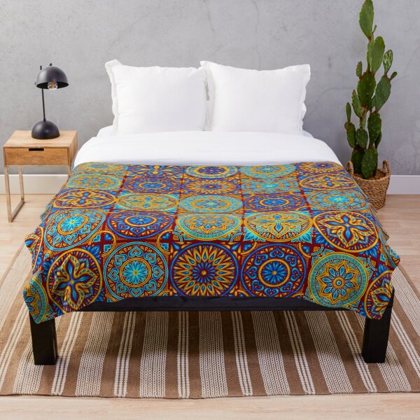 Item preview, Arabic ceramic Mosaic Tiles  red and colorful Pattern, Retro moroccan design,  designed and sold by MVTee.
