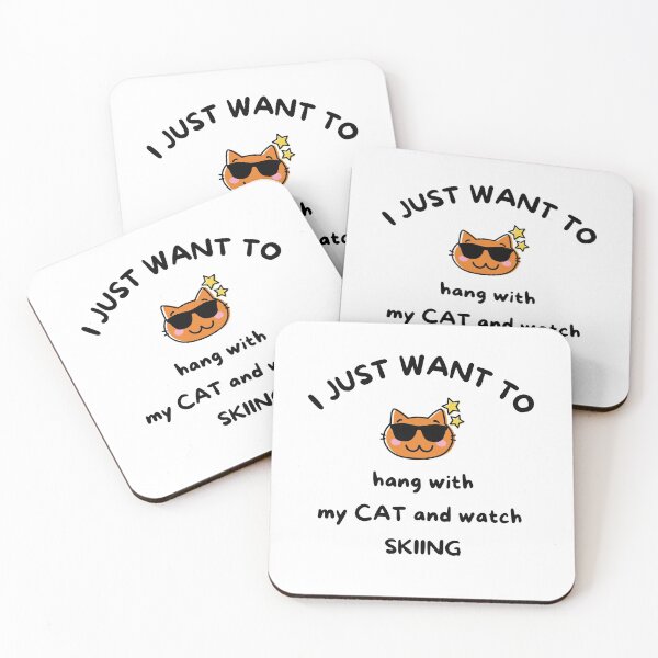 Item preview, I just want to hang with my cat and watch skiing designed and sold by TheGreenGoat.