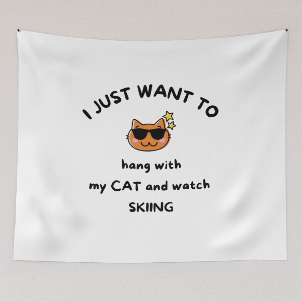 Item preview, I just want to hang with my cat and watch skiing designed and sold by TheGreenGoat.