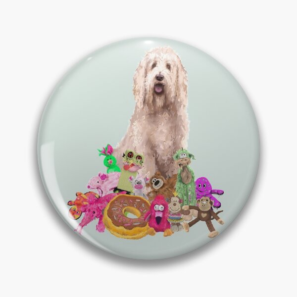 Item preview, Merlin the Groodle / Goldendoodle with his Chew Crew designed and sold by Dawn  Dudek.