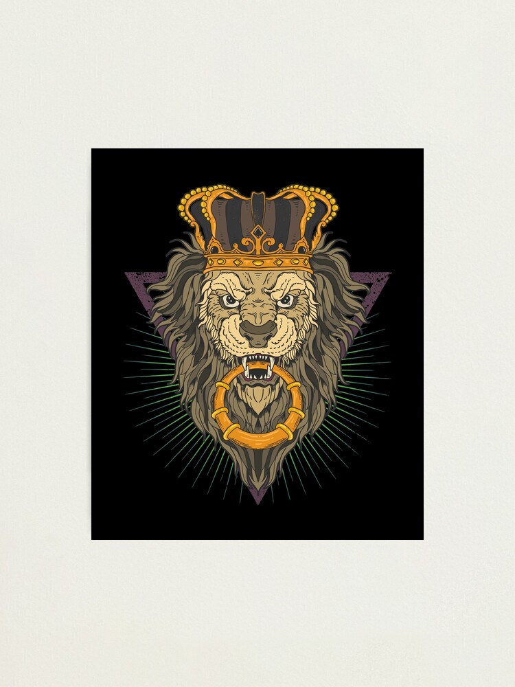Intención Cinco músculo Lámina fotográfica «León con corona» de kalud-zoldyck | Redbubble