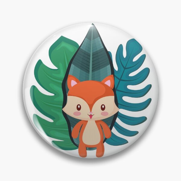 Item preview, Happy Kawaii Fox in front of Green Leafs designed and sold by Web CreationsNL.