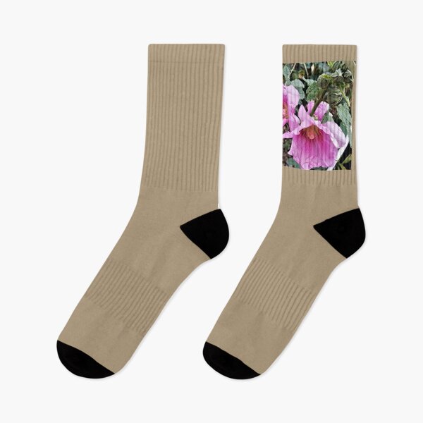 Item preview, Pink Hollyhocks Flower with Buds designed and sold by ArtStore20.