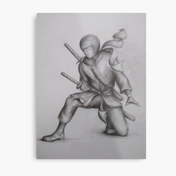 Crouching Ninja 2 Metal Print