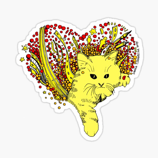 Cat in flames Sticker