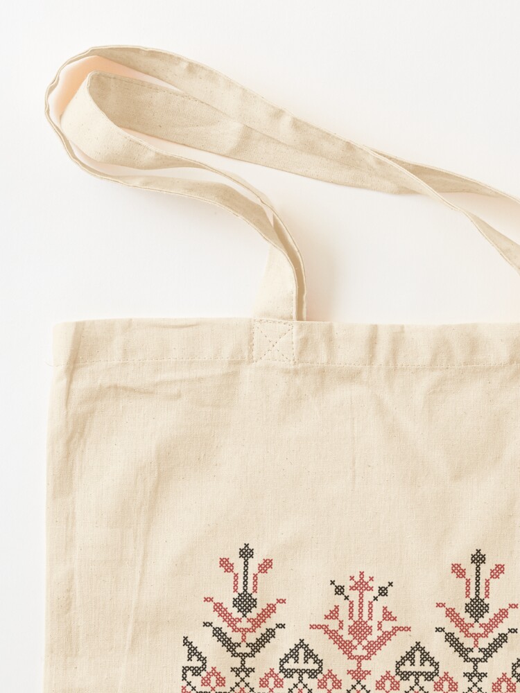 Colorfully Embroidered Tote Bag with Jerusalem Design, Zippered Fabric