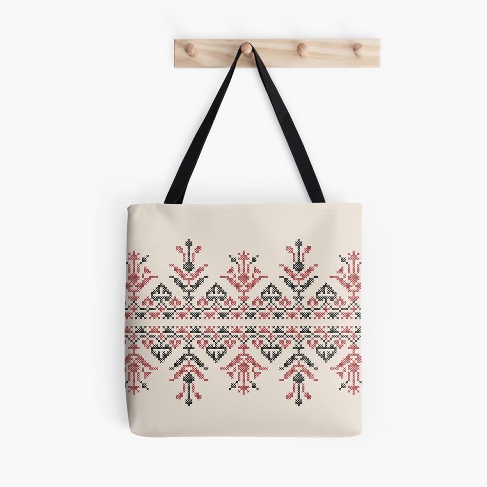 Palestinian Embroidery and Suede Crossbody Tote Bag with Tatreez