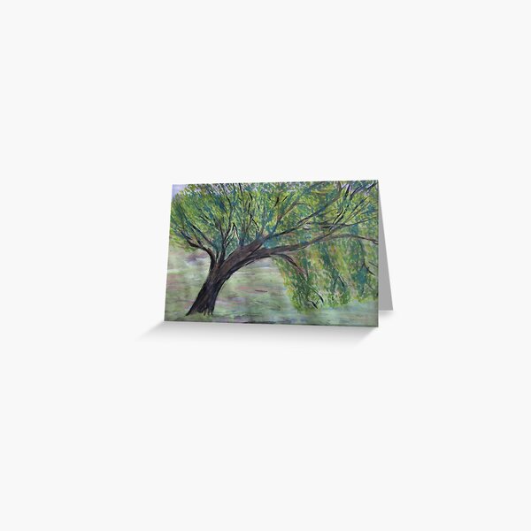 Leaning Tree Greeting Cards Redbubble