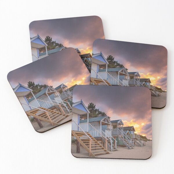 Item preview, Beach hut sunset at Wells-next-the-sea designed and sold by dp-images.