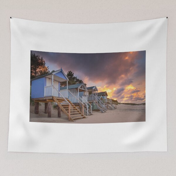 Item preview, Beach hut sunset at Wells-next-the-sea designed and sold by dp-images.