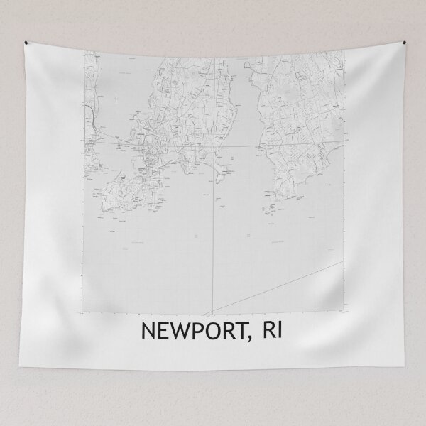 Item preview, Newport, RI Quad Topographical Map Black & White designed and sold by PGHPhotoCo.
