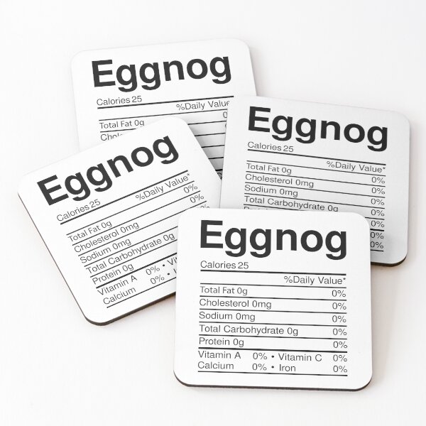 Item preview, Eggnog Nutrition Facts Christmas Food designed and sold by RandomStuffShop.