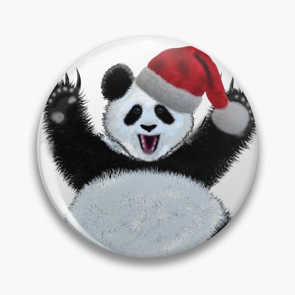 Item preview,  Christmas panda wearing santa claus hat designed and sold by Galina Kostyaeva.