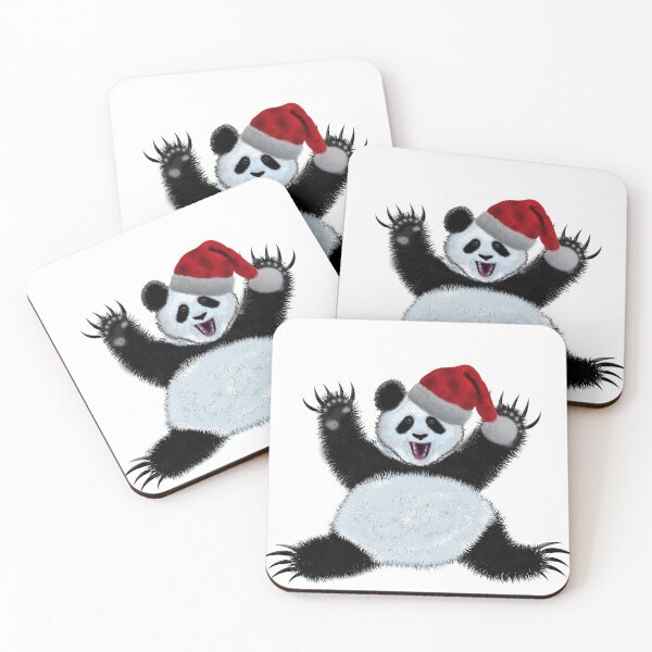 Item preview,  Christmas panda wearing santa claus hat designed and sold by Galina Kostyaeva.