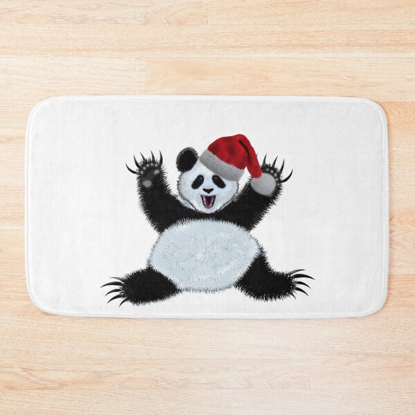 Item preview,  Christmas panda wearing santa claus hat designed and sold by Galina Kostyaeva.