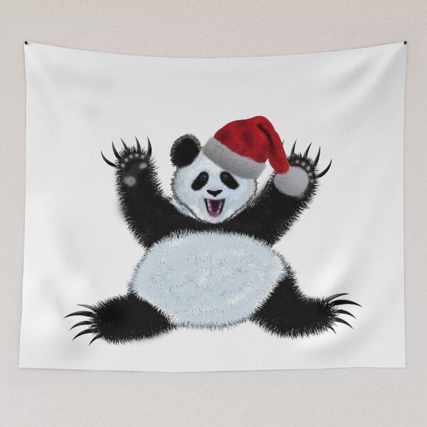 Item preview,  Christmas panda wearing santa claus hat designed and sold by Galina Kostyaeva.