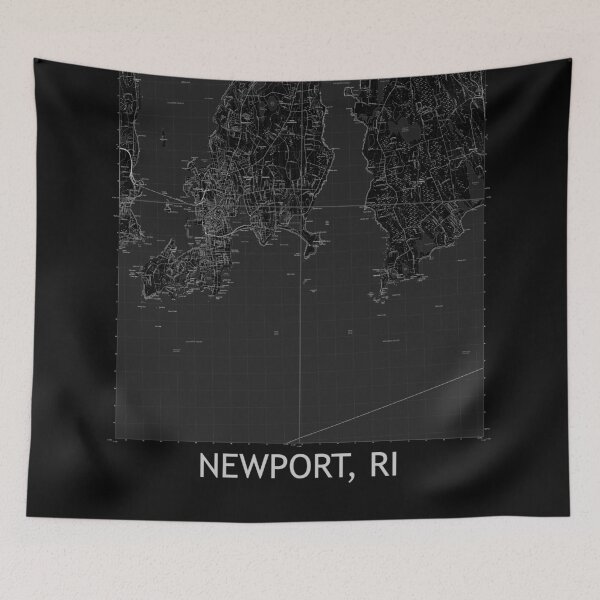 Artikelvorschau, Newport, RI Quad Topografische Karte Schwarz entworfen und verkauft von PGHPhotoCo.
