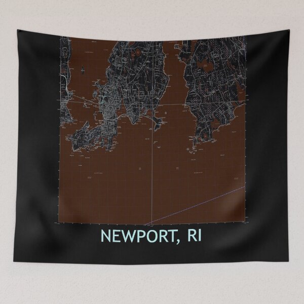 Item preview, Newport, RI Quad Topographical Map Dark designed and sold by PGHPhotoCo.