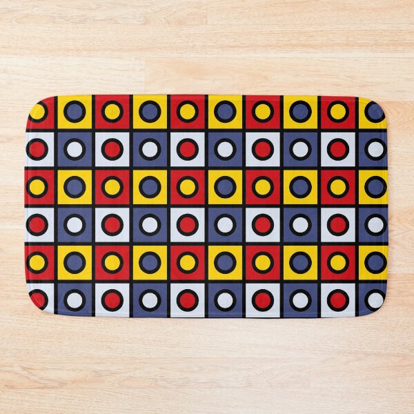 Artikelvorschau, Multicolor checkered pattern with circles in blue, red, white and yellow entworfen und verkauft von acidmit.