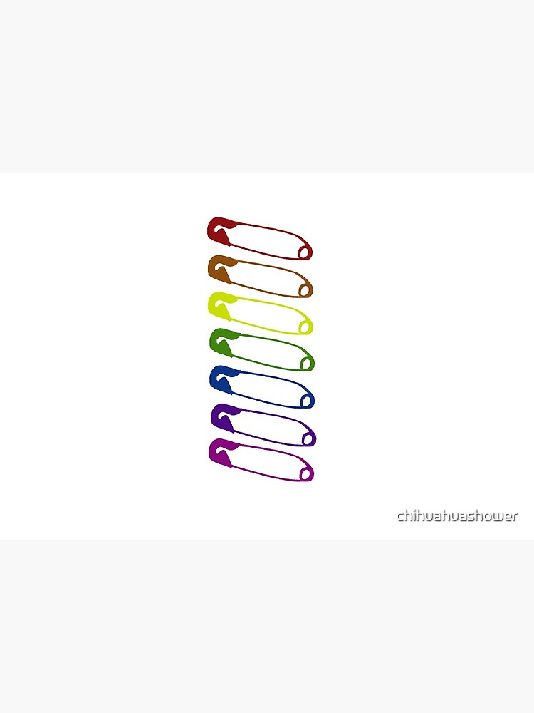 Safe with me rainbow safety pins by chihuahuashower
