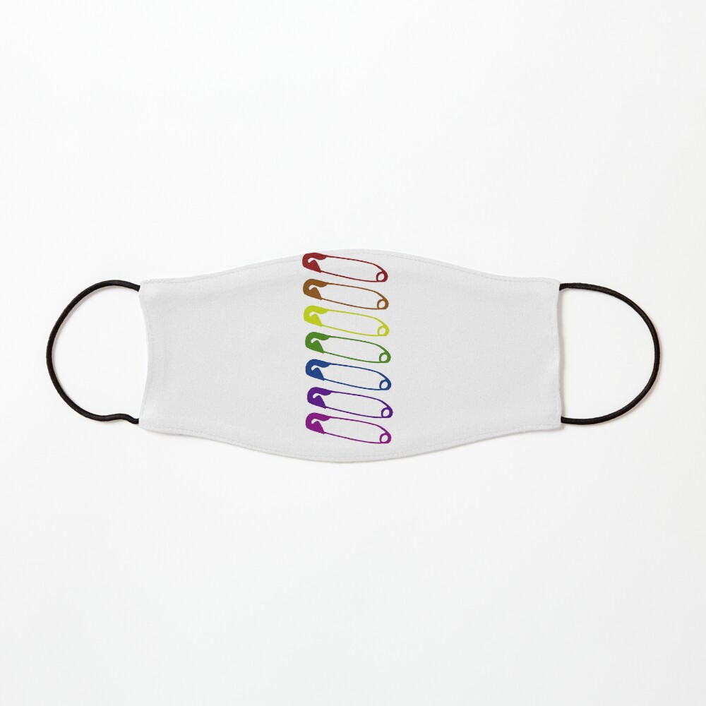 Safe with me rainbow safety pins Mask