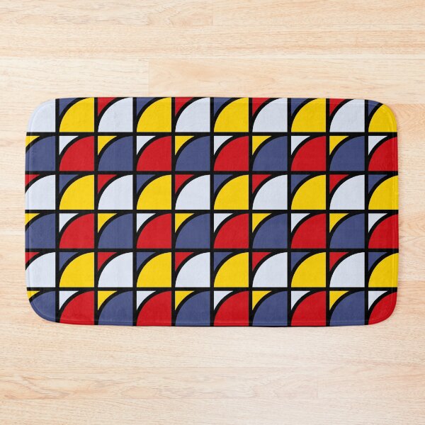 Artikelvorschau, Blue, red, white and yellow parts of cirlce in geometric pattern entworfen und verkauft von acidmit.