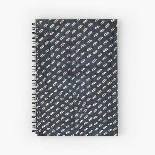 Blue Indigo Mudcloth 01 Spiral Notebook