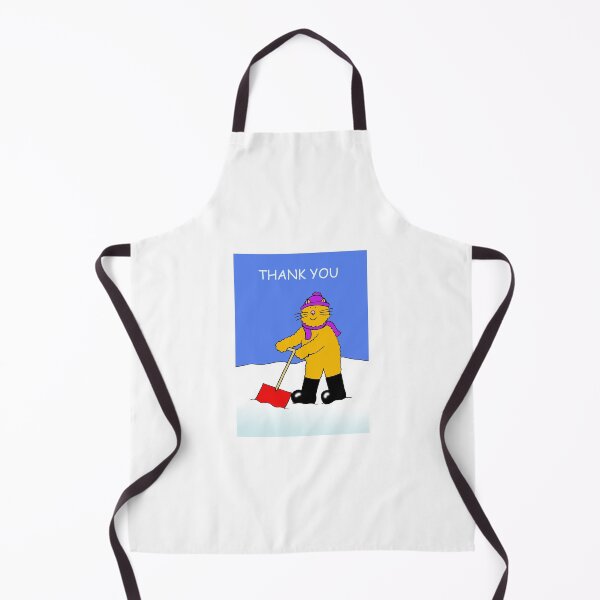 Item preview, Thank You for Clearing the Snow Cartoon Cat In Hat and Scarf designed and sold by KateTaylor.