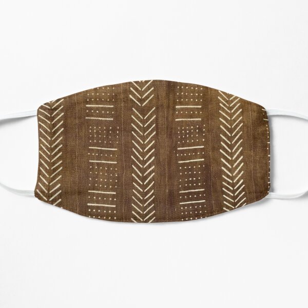 Cinnamon Brown Mudcloth 02 Flat Mask