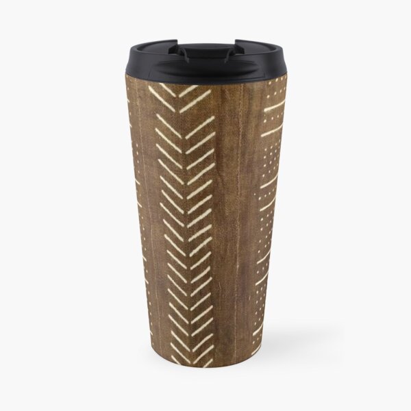 Cinnamon Brown Mudcloth 02 Travel Coffee Mug
