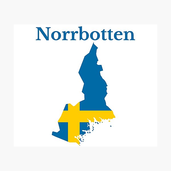 Artikelvorschau, Karte der Provinz Norrbotten, schwedische Provinz, Schweden. entworfen und verkauft von marosharaf.