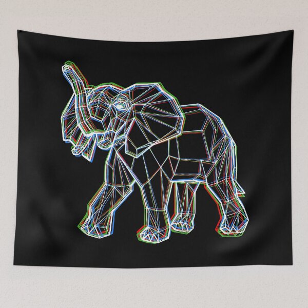 Item preview, Polygon Art Elephant Glitch designed and sold by RAWWR.