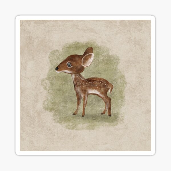 Baby Deer Painted Illustration Sticker