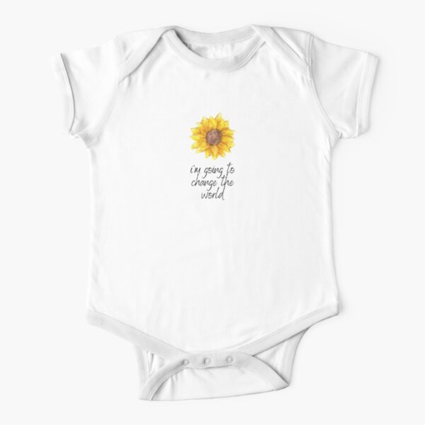 I'm Going to Change the World (Floral) - Kids Short Sleeve Baby One-Piece