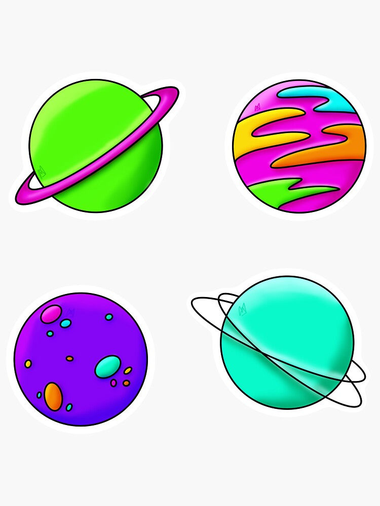 Thumbnail 3 of 3, Sticker, Bright Planets designed and sold by Angelaika.