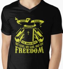 My guns my god and my freedom Men's V-Neck T-Shirt