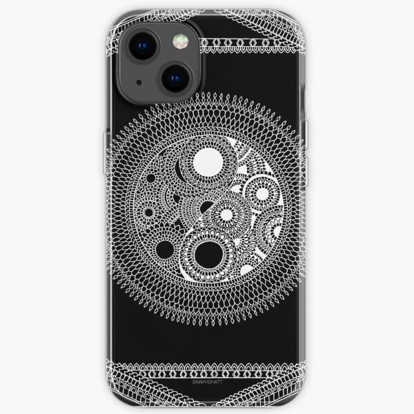 Tranquility Yin Yang | Black Mandala by SimmyGhatt iPhone Soft Case