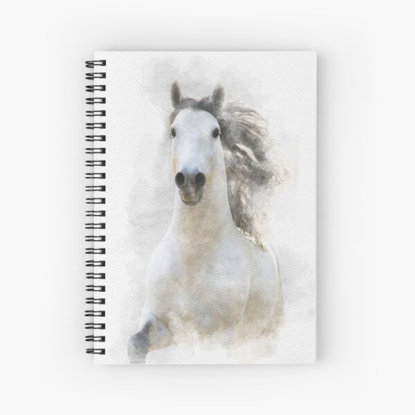 Item preview, white Andalusian horse in water colors designed and sold by Nicole Bleck.