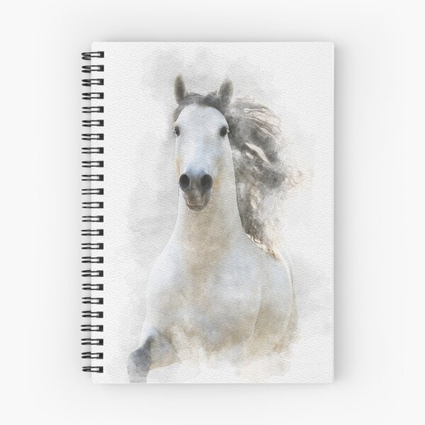 Item preview, white Andalusian horse in water colors designed and sold by Nicole Bleck.