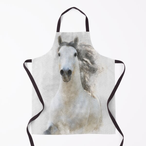 Item preview, white Andalusian horse in water colors designed and sold by Nicole Bleck.