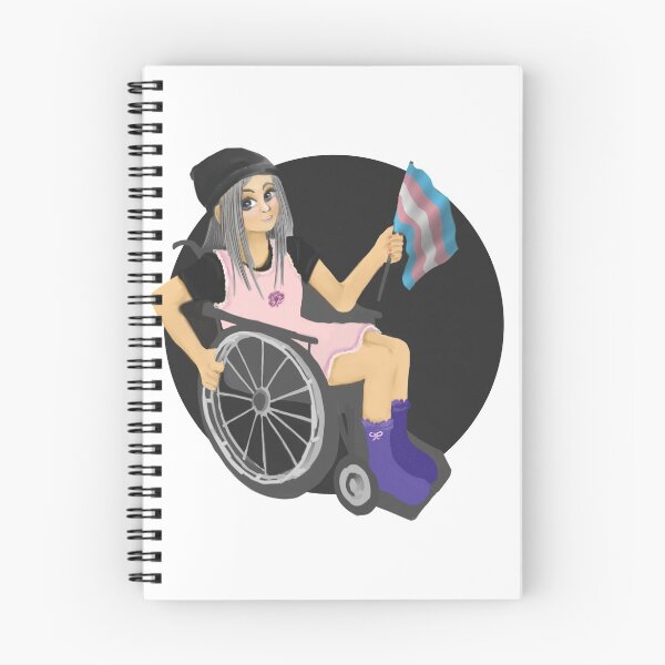 Item preview, person in wheelchair holding Trans flag designed and sold by EllyBurg.