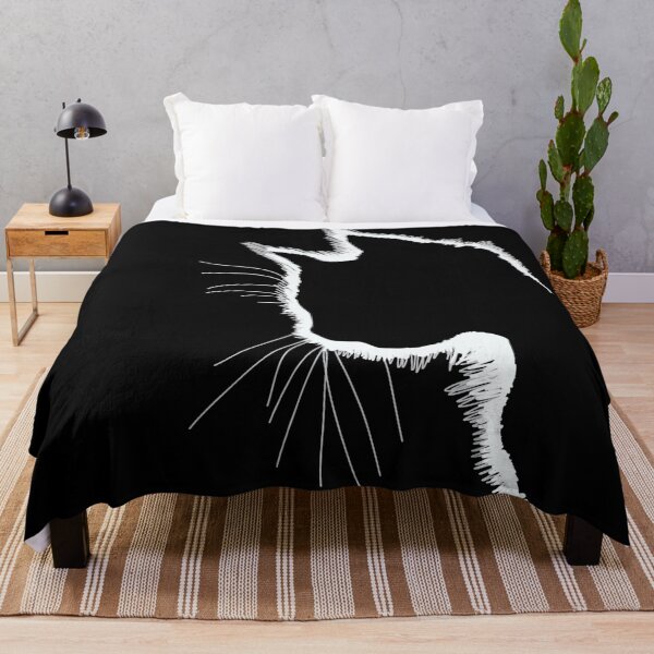 Item preview, Black white cat line drawing designed and sold by GingerCatCo.