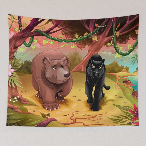 Item preview, Bear and Black Panther Best Friends designed and sold by Artcraft-Ink.
